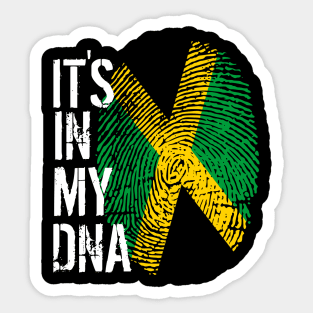 Jamaica Flag Fingerprint My Story DNA Jamaican Sticker